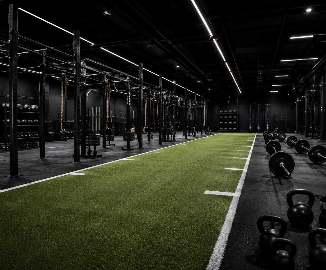 Área principal de entrenamiento del gimnasio